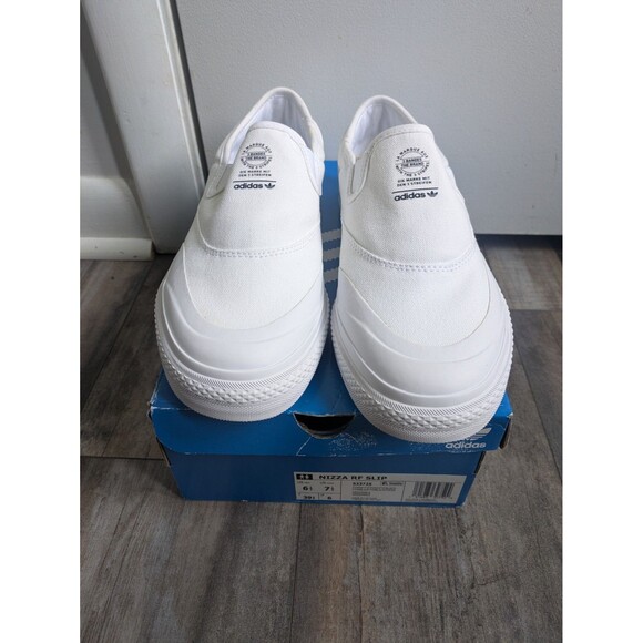 NEW in Box Adidas Men’s Nizza RF Slip On Shoes Sneakers White Size 6.5 Wmns 7.5